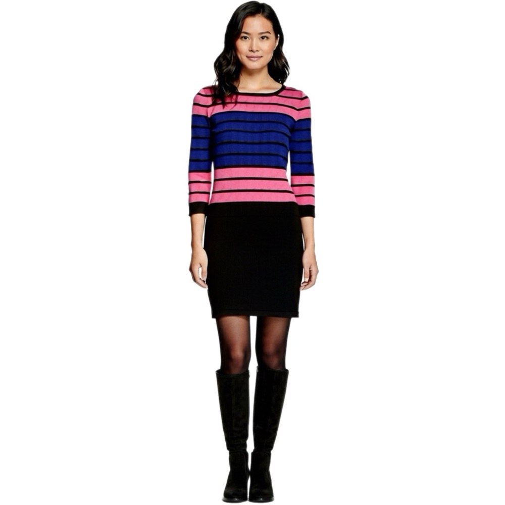 Pink Stripe Cozy Sweater Dress